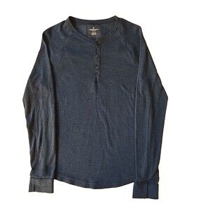 American Eagle Men’s Henley Shirt Size Small Navy Blue Long Sleeve Casual Top